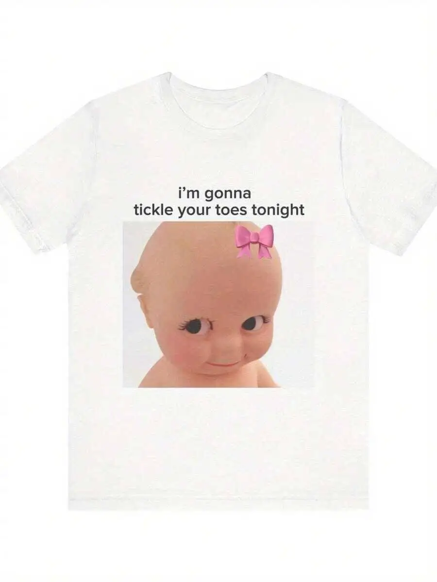 Tonight I'going To Tease Your Toes Print-Shirt Men Women Soft Stretch Unisex Crewneck Tee With Mischief Design, Loose Fit 100% Cotton Trendy Y2K Short-Sleeve Tee-Soft, Quick-Drying, Moisture-Wicking; Great Gift for Christmas or Halloween