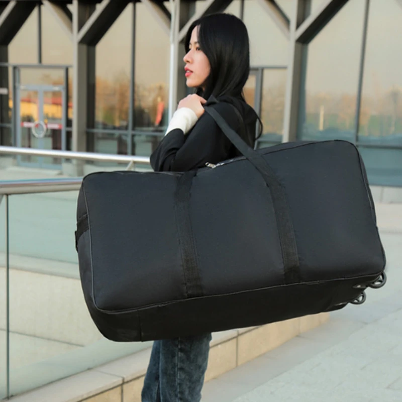 Foldable Wheel Bags Luggages Storage Bag with Wheels Large Capacity Carry On Luggage Carrier Expandable Trolley Suitcase