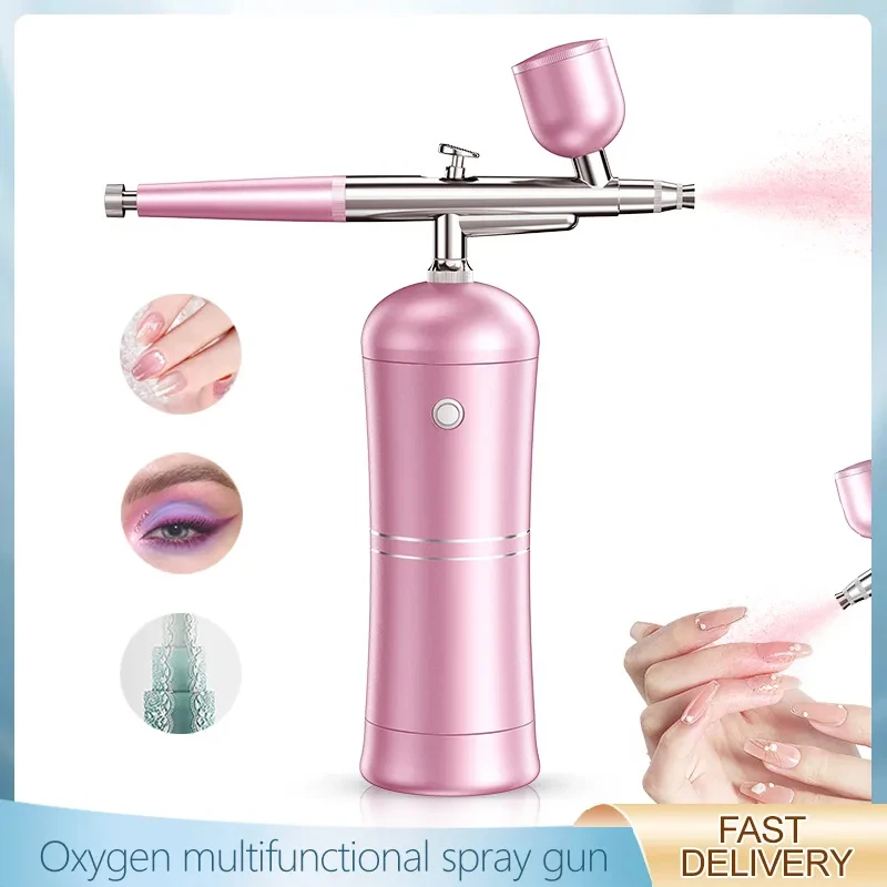 

Кислородный распылитель, мини-воздушный компрессор, набор распылителей, аэрограф, пистолет-распылитель, пистолет-распылитель для дизайна ногтей, процесс татуировки, нано-туманный спрей