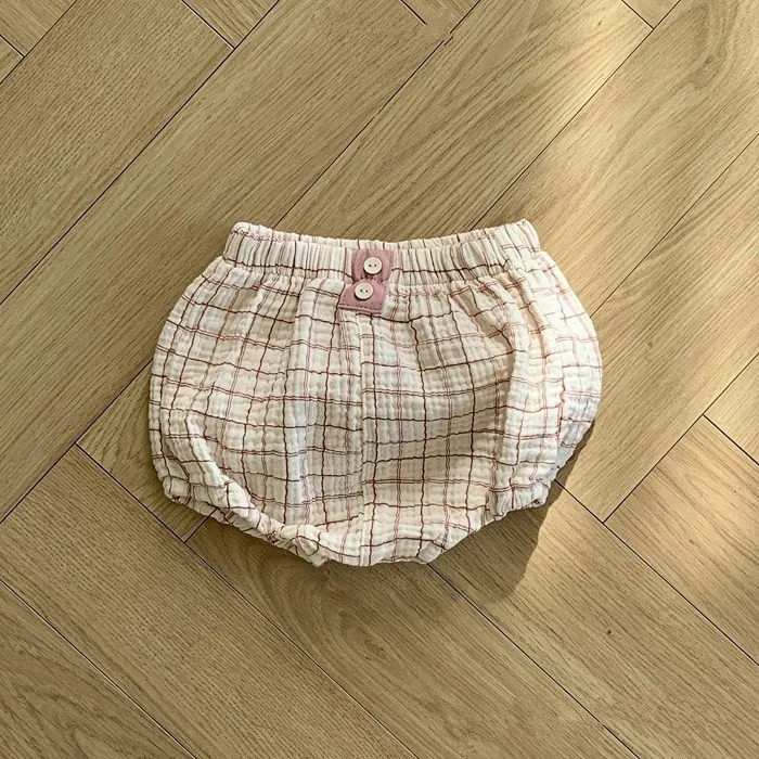 Short à carreaux en coton pour bébé garçon et fille, vêtements de sport polyvalents pour tout-petits, mode décontractée, nouveau, été, 2025