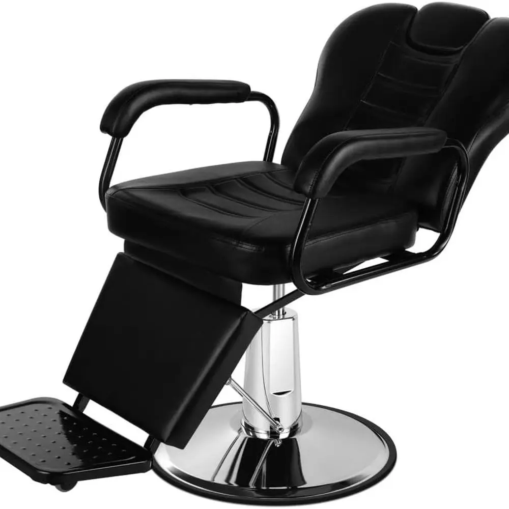 

Reclining Barber Chairs, Heavy Duty Salon Chair Shampoo Chair, Comfortable Wide Seat with Headrest and Footrest, Beauty Salon Eq