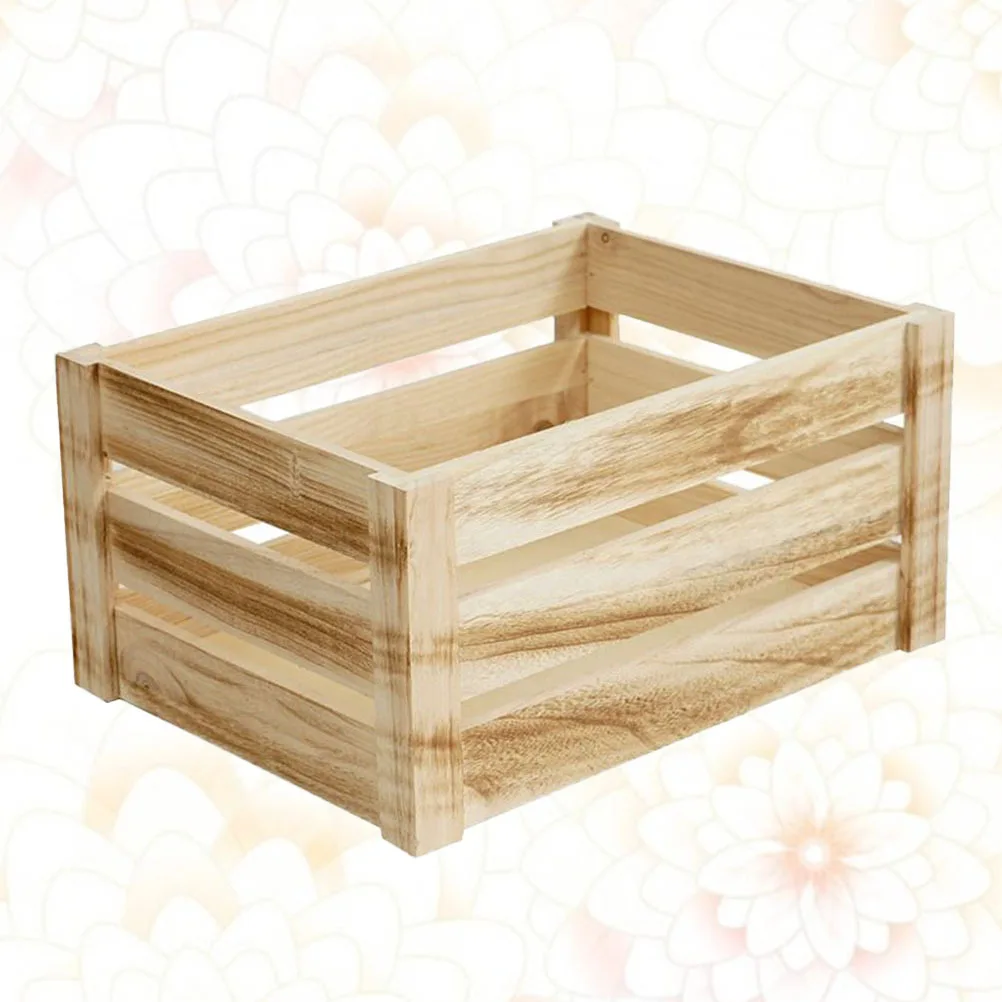 

1pcs Wooden Storage Box Solid Wood Multi-Purpose Container For Sundries Cosmetics Home Office Laundry Organizer Eco-Friendly
