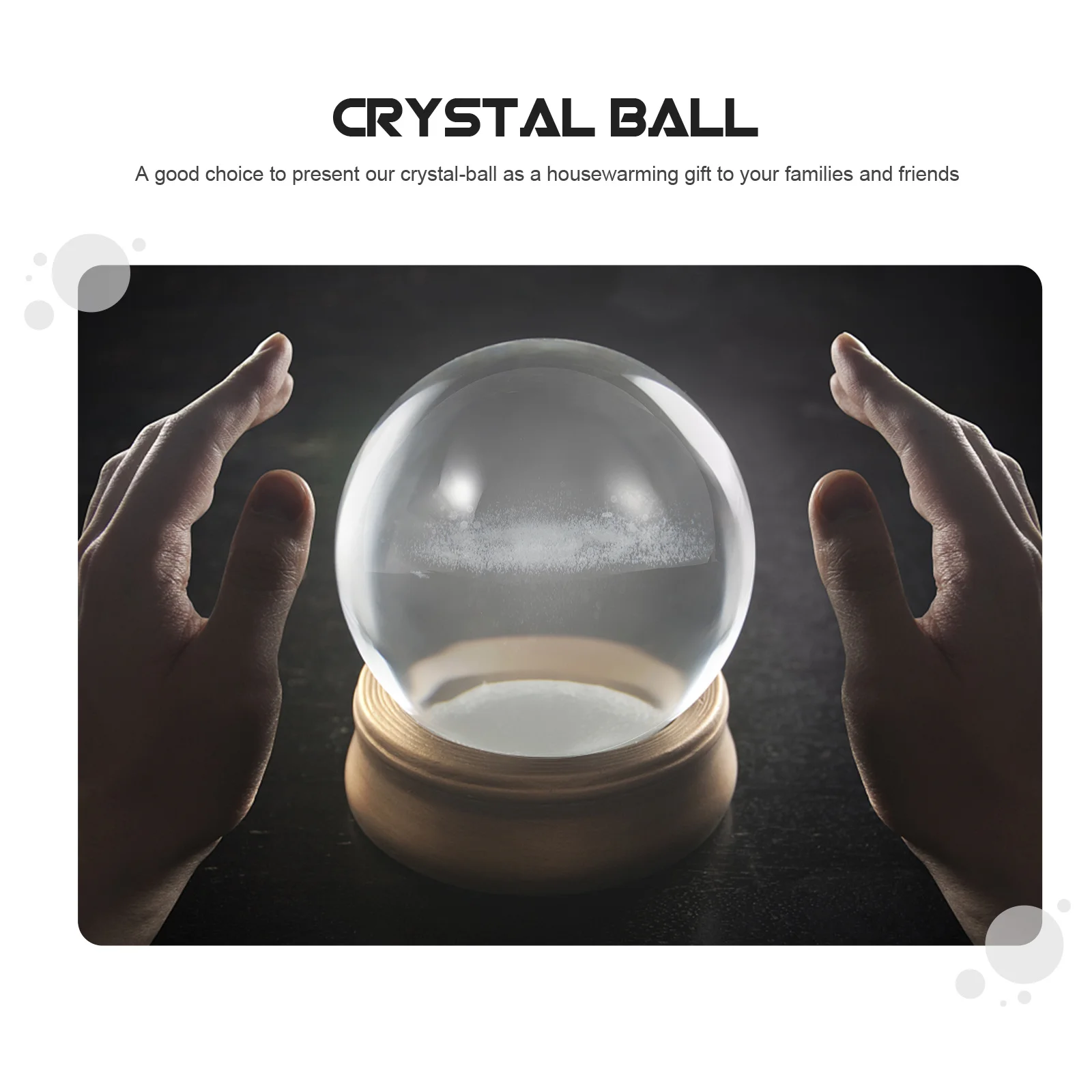 

1Pcs Crystal Ball Premium White Crystal Compact Lightweight Desktop Decor Office Home Furnishing Exquisite Carved