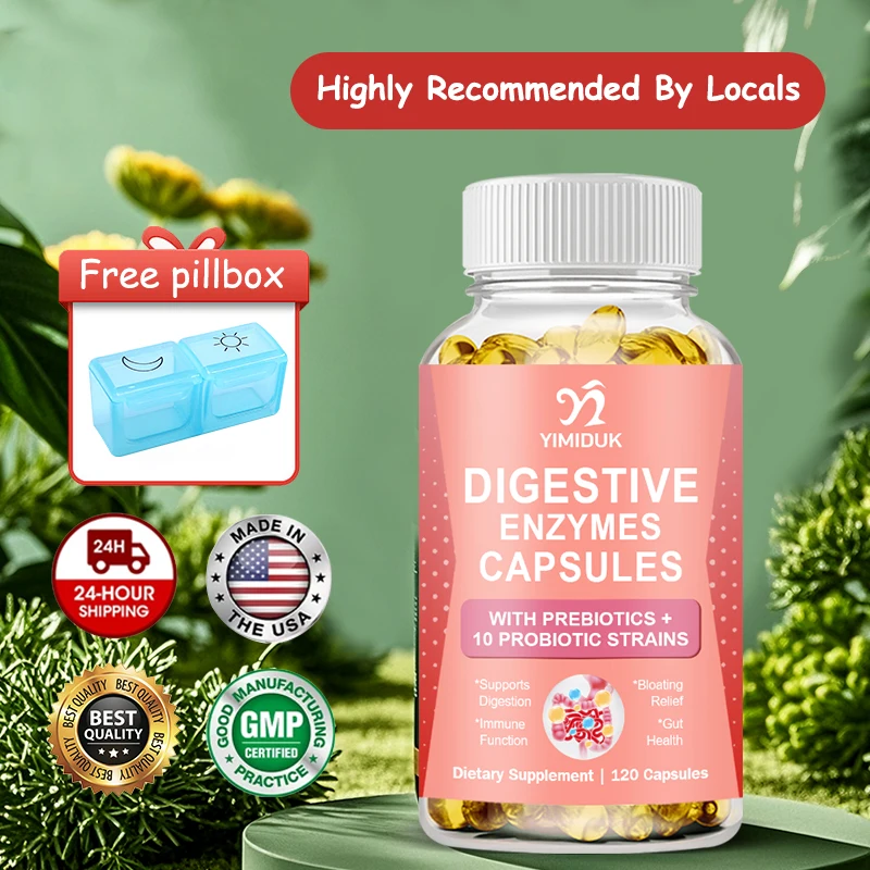 

Extra Strength Digestive Enzymes Capsules, Support Helps Bloating, Acid Reflux & Promotes Pancreatic Health, Energy Boost, Vegan