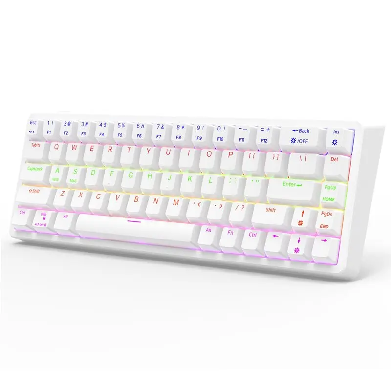 

AED7-68 Key Mechanical Keyboard USB Wired RGB Backlight LED Red Switch Keyboard For Game PC Laptop Office