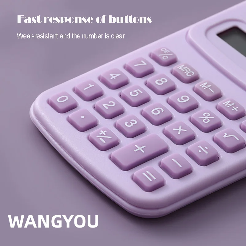 Small Solar Calculator Portable Calculator Cute 8 Digits LCD Electronic Home Office Calculator for Kid Primary School Calculator