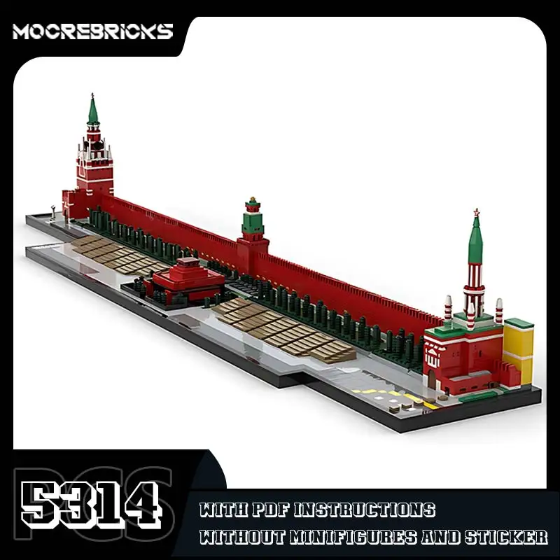 Famous Architecture Kremlin Wall Building Blocks Model Assembly Fence & Watchtower Bricks Creative Toy Set Kids Xmas Gift