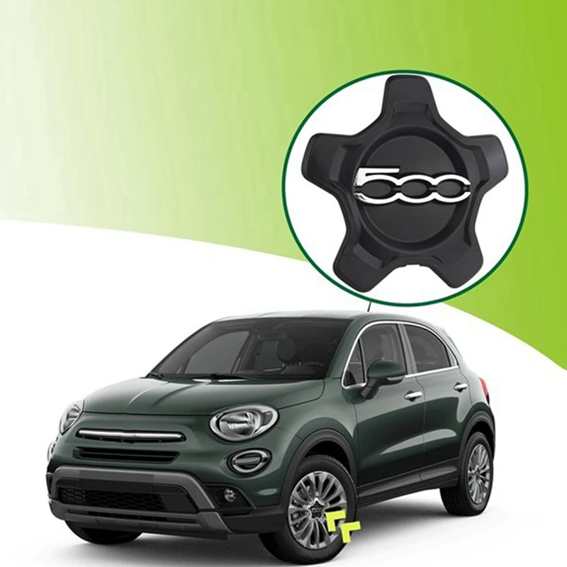 Car Wheel Center Cap Cover 6AN68LXHAA Dust Cover Car Accessories 735626311 Fit For Fiat 500X 2016-2022 Parts Accessories 4Piece