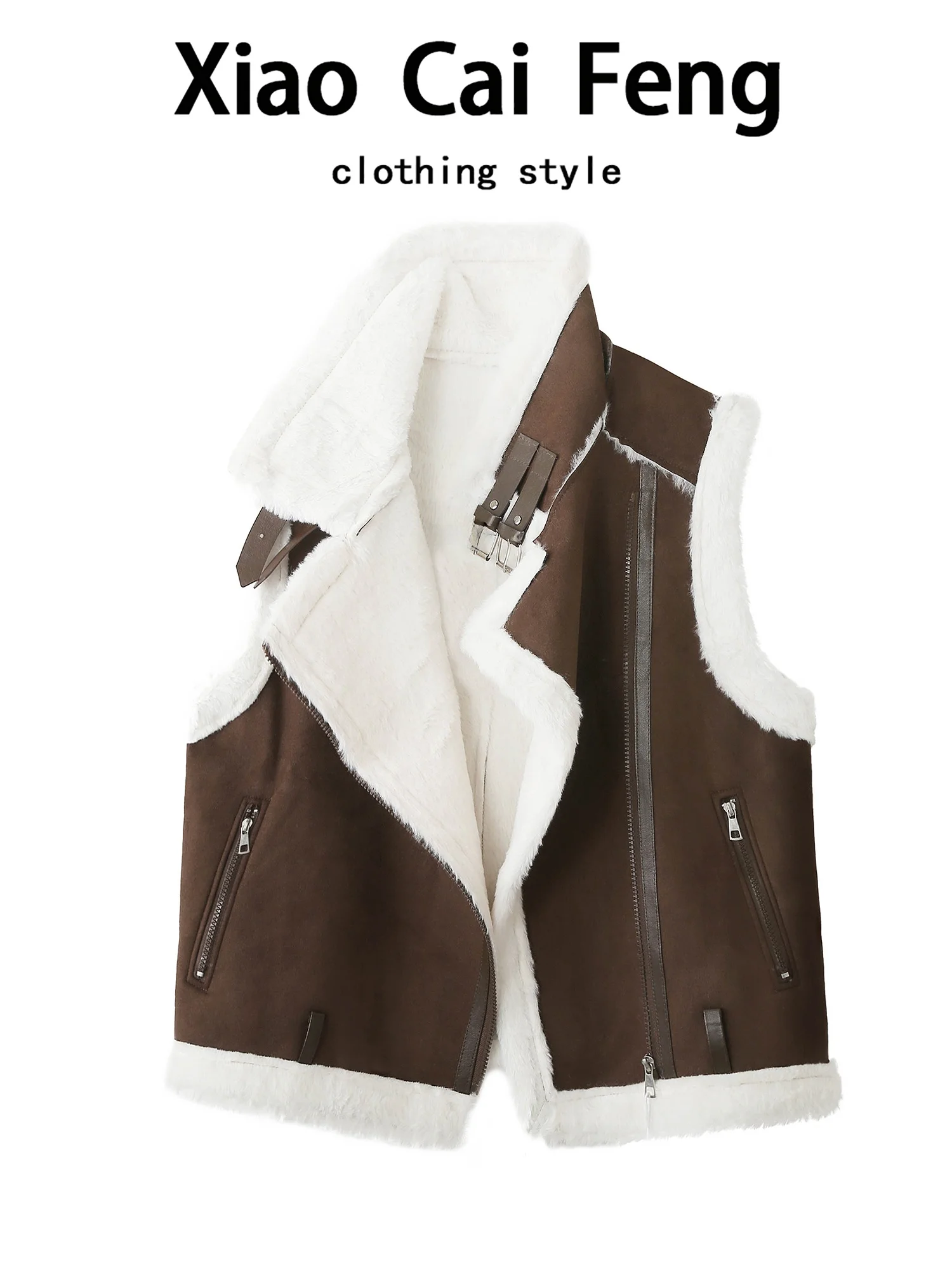 

Женский жилет из меха ягненка, мотоциклетная верхняя одежда, осень-зима, теплый дизайн для поездок на работу, модный женский топ