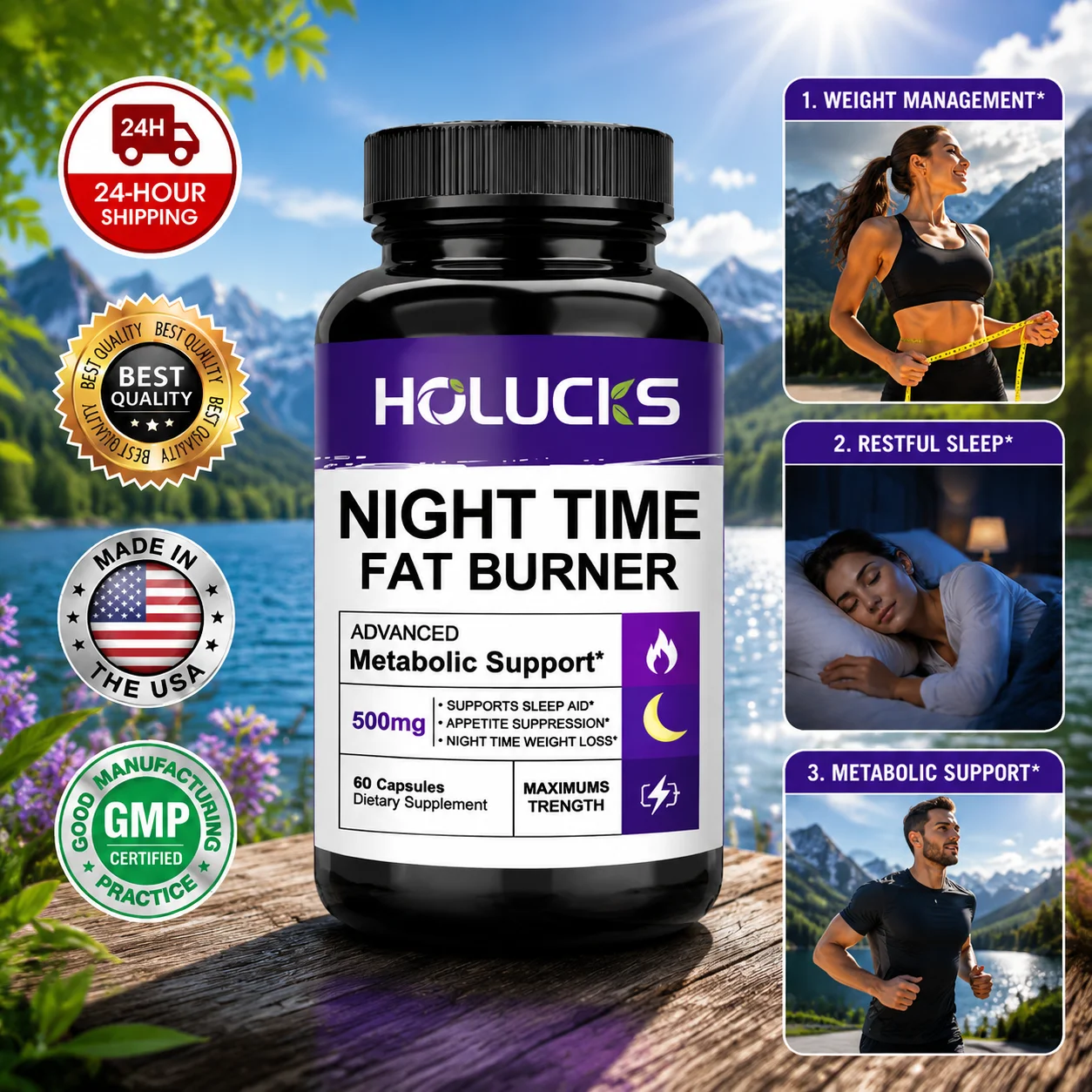 Night Time Metabolic Supplement, Burn Fat During Sleep, Support  Manage Appetite, Healthy Weight Loss & Better Sleep, Metabolism