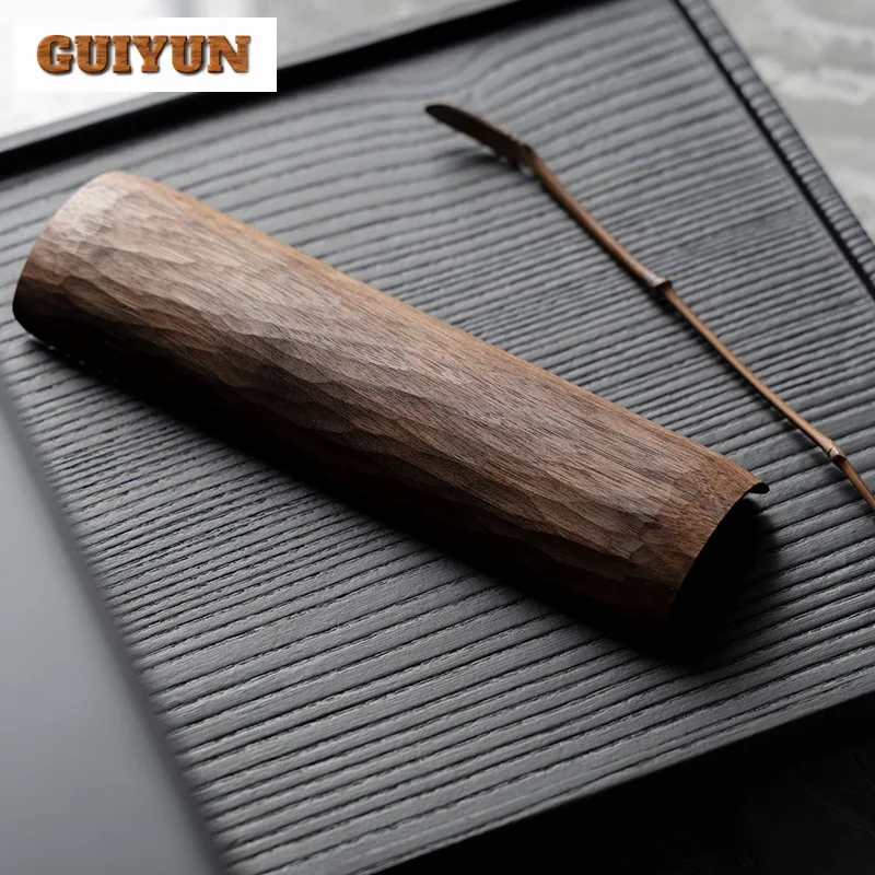 Black Walnut Wood Tea Scoop Handmade Tea Presentation Vessel Shovel Chahe Household Appreciation Ladle Dahongpao Teaware Craft