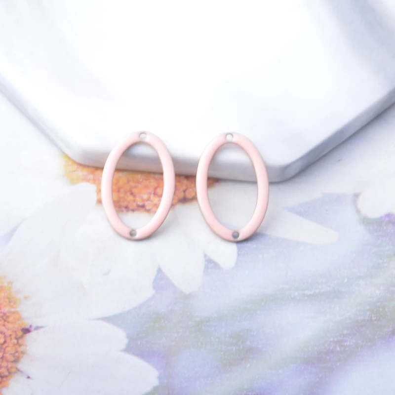 20 Stück ovalförmige Verbindungs-Emaille-Anhänger aus Kupfer mit Öltropfen-Effekt, Zweiloch-Ohranhänger, DIY-Schmuck, Ohrringe, Halsketten-Zubehör – Detail 4