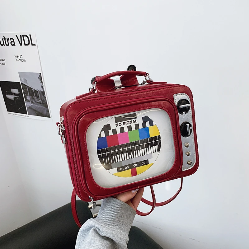

High Quality PU Versatile Backpack with TV Design 2026 New Crossbody Bag Light Luxury Niche Shoulder Bag High-end Backpack
