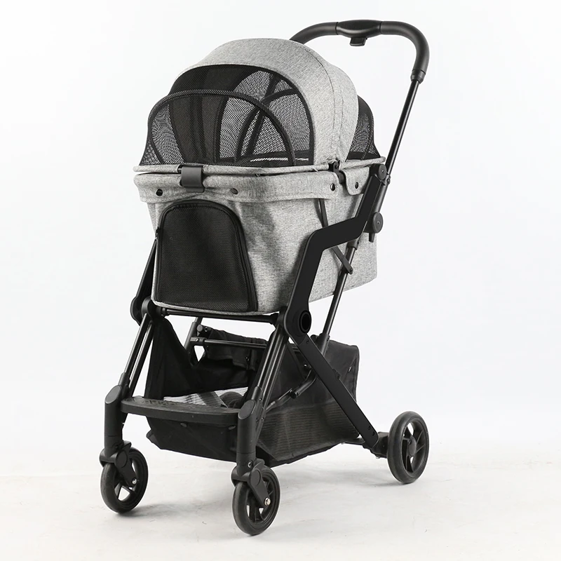 

Strollers Trolley for Outdoor Foldable Detachable Dogs Pet Stroller Cart Travel Folding Carrier