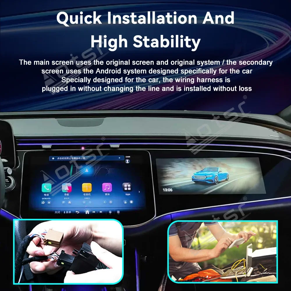 12.3 inch CarPlay QLED Car Radio Android 13 For Mercedes-Benz E-Class 2024 GPS Navigation Stereo Multimedia Player Head Unit