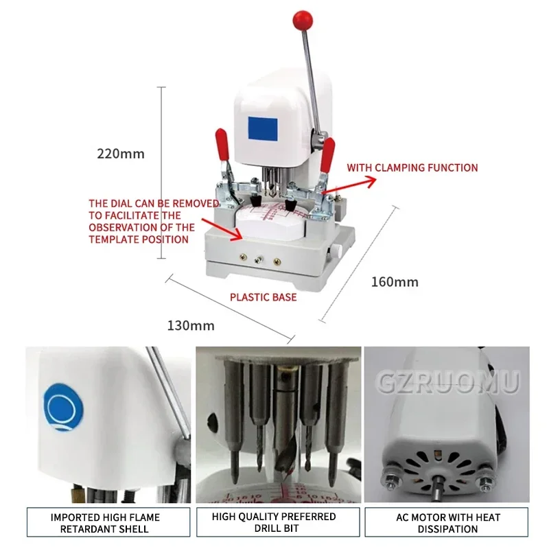 

918S- 2 Rimless Glasses Drilling Machine Lens Punching Machine Saw Groove Machine Glasses Processing Equipment Electric Drill