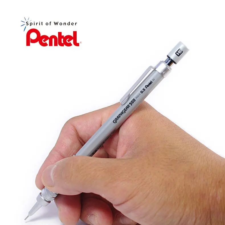 Механический карандаш Pentel Graphgear 500 с низким центром тяжести, автоматический карандаш 0.3/0.5/0.7/0.9 мм, профессиональный карандаш для рисования и скетчинга.