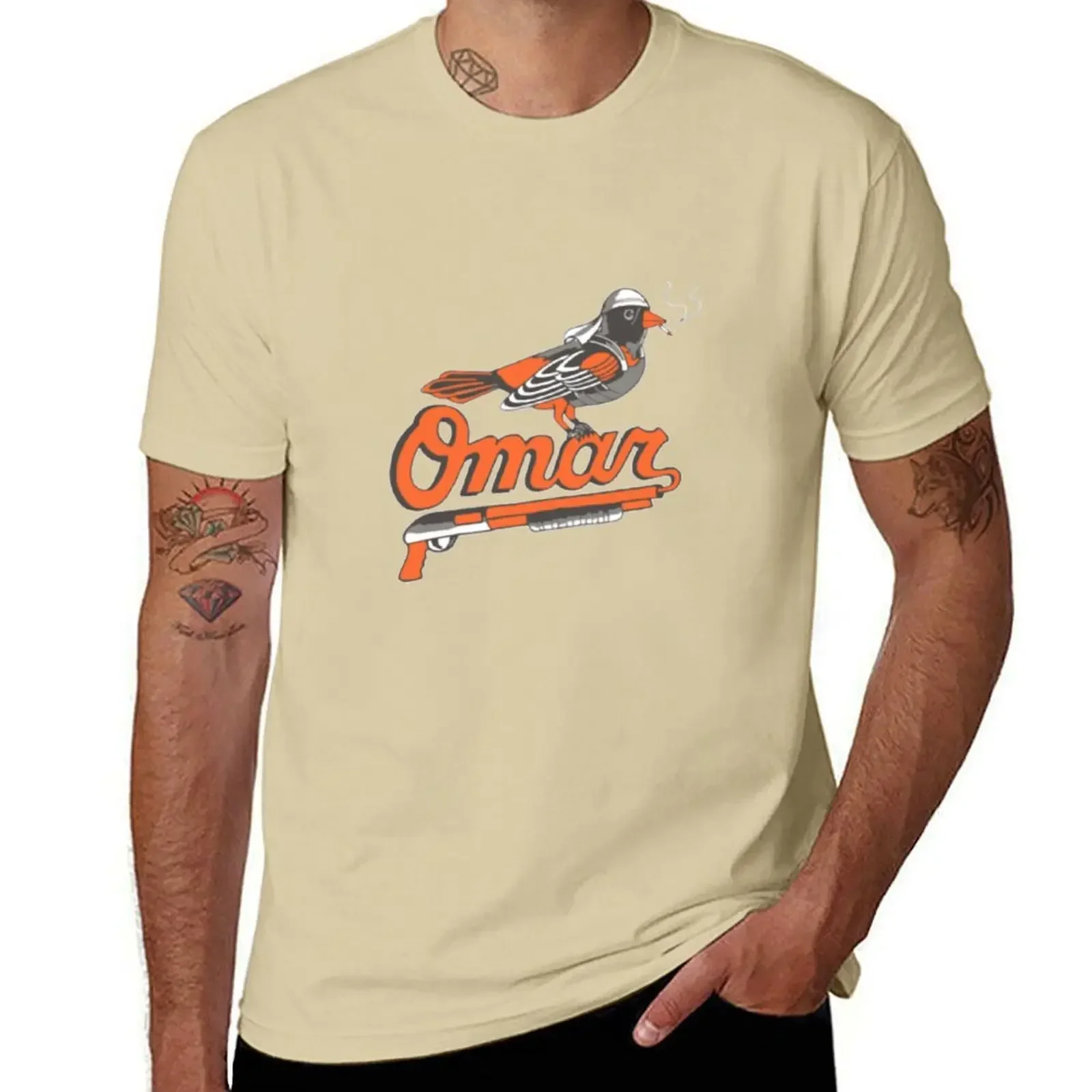 Omar The Wire Baltimore Oriole T-Shirt vintage anime clothes Blouse cute tops oversized t shirt Men's graphic t-shirt cotton