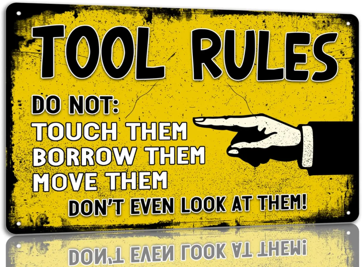 Инструмент правила, металлические жестяные знаки, винтажный декор стен гаража, искусственный магазин, украшения для мужчин, пещера, бар, магазин инструментов 8x12 дюймов