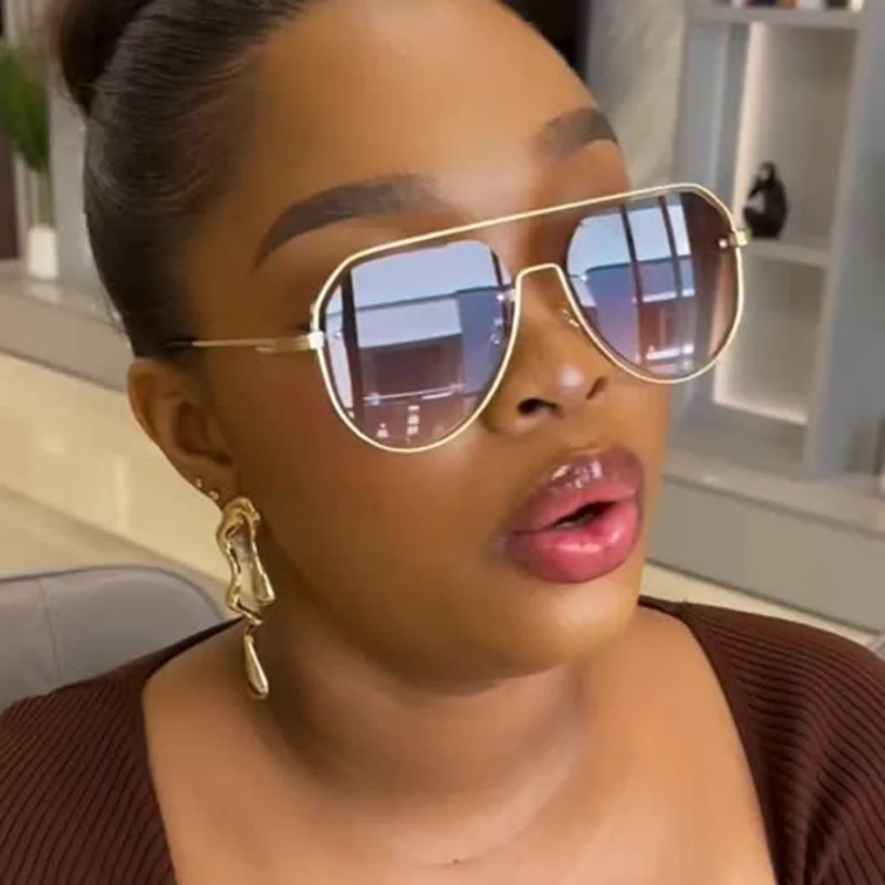 نظارات شمسية بإطار معدني مجوف جديد بإطار ضفدع أنيق للقيادة كاجوال من الأشعة فوق البنفسجية 400 مع تصميم ريترو خفيف الوزن #2