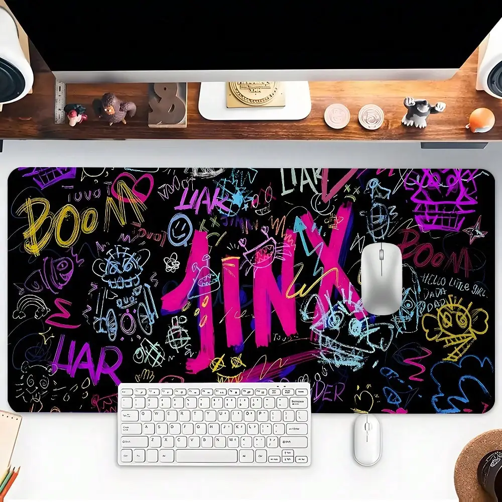 Colorful Graffiti Stylish Extra Large Gaming Mouse Pad, Personalized Desk Mat With Rubber Non-Slip Edging, Suitable For Laptop, Desktop, Gaming And Office, An