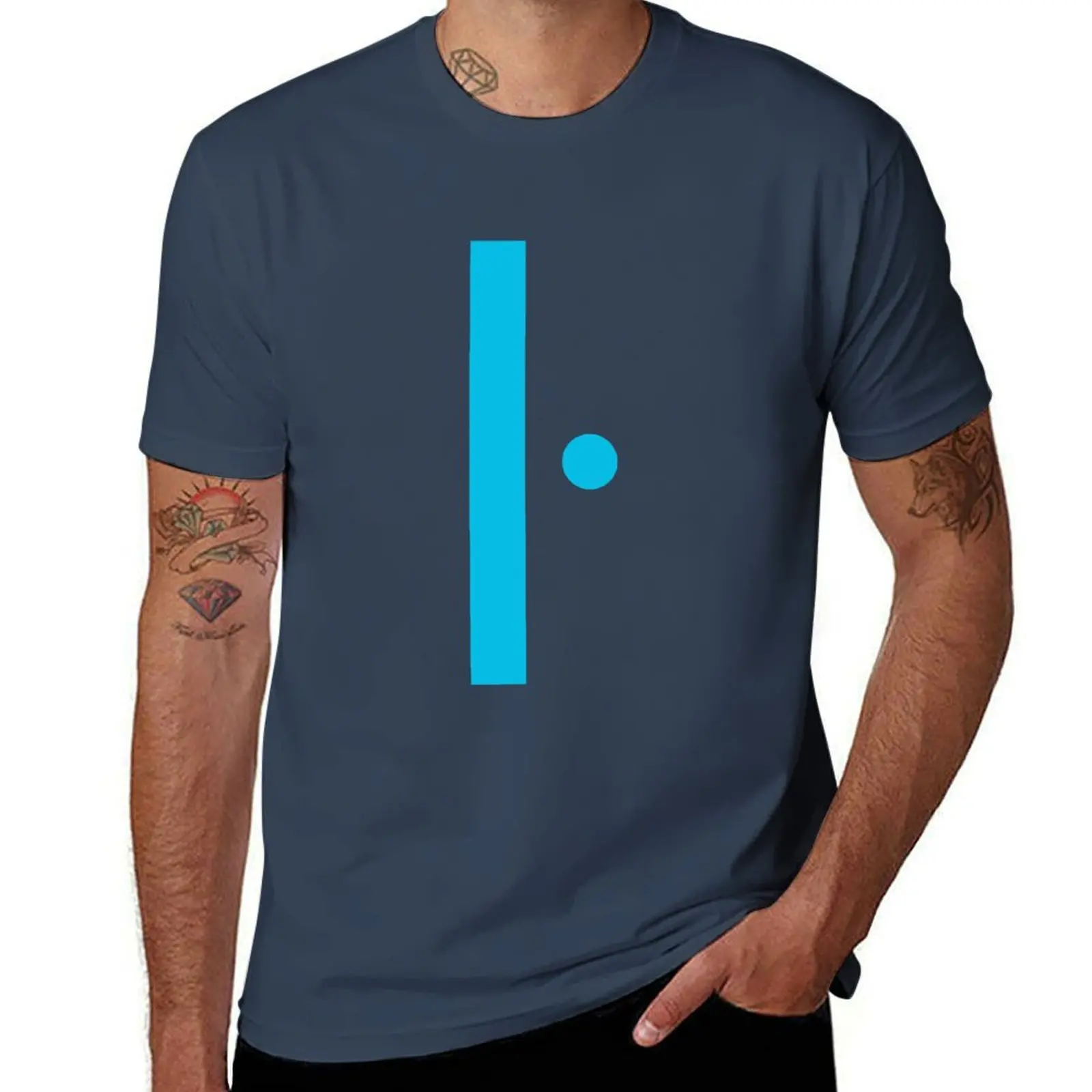 

Dash and dot T-Shirt Non-Shrink Basic Cotton T-Shirt