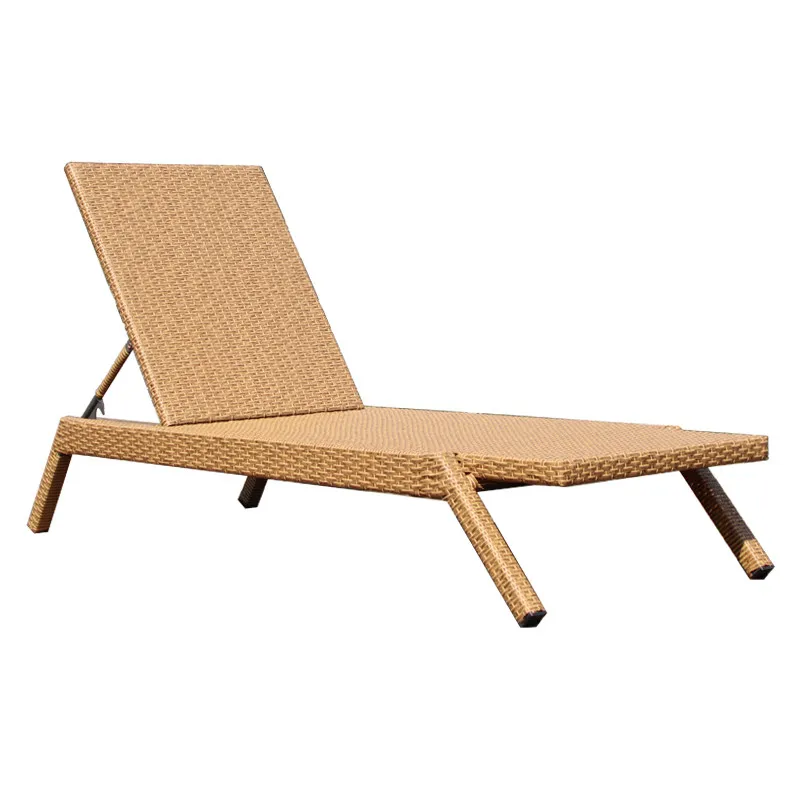 Outdoor rattan bed patio swimming pool lounge chair open-air garden balcony outdoor waterproof sunscreen beach rattan lounge