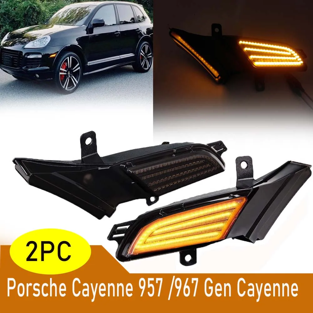 

For Porsche Cayenne 957 2007-2010 LED Side Marker Lights Car Turn Signal Blinker Indicator Lamps [No Dynamic] OEM#95563103610