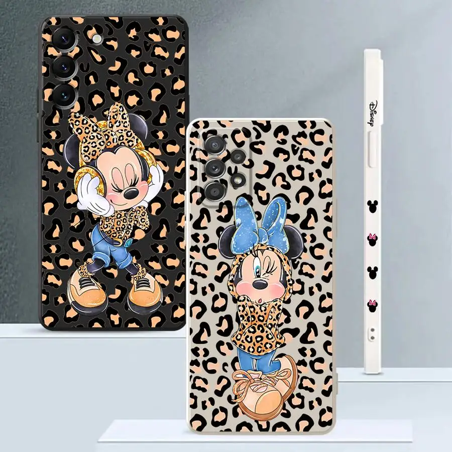 Disney Leopard Print phone Case for Samsung A10 A20s A30s A50 A02 A03s A04s A04e A05s A06 A31 A51 4G A71 A72 4G 5G A73 5G