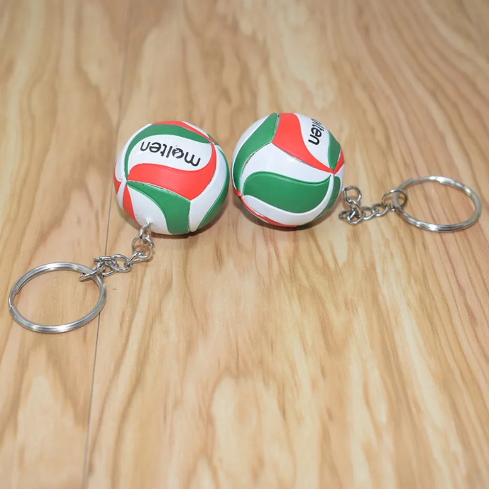 PVC Volleyball Key Chain Mini Ball Creative Cartoon Sports Keychain Beach Ball Souvenir Bag Pendant Men Women Volleyball Fan