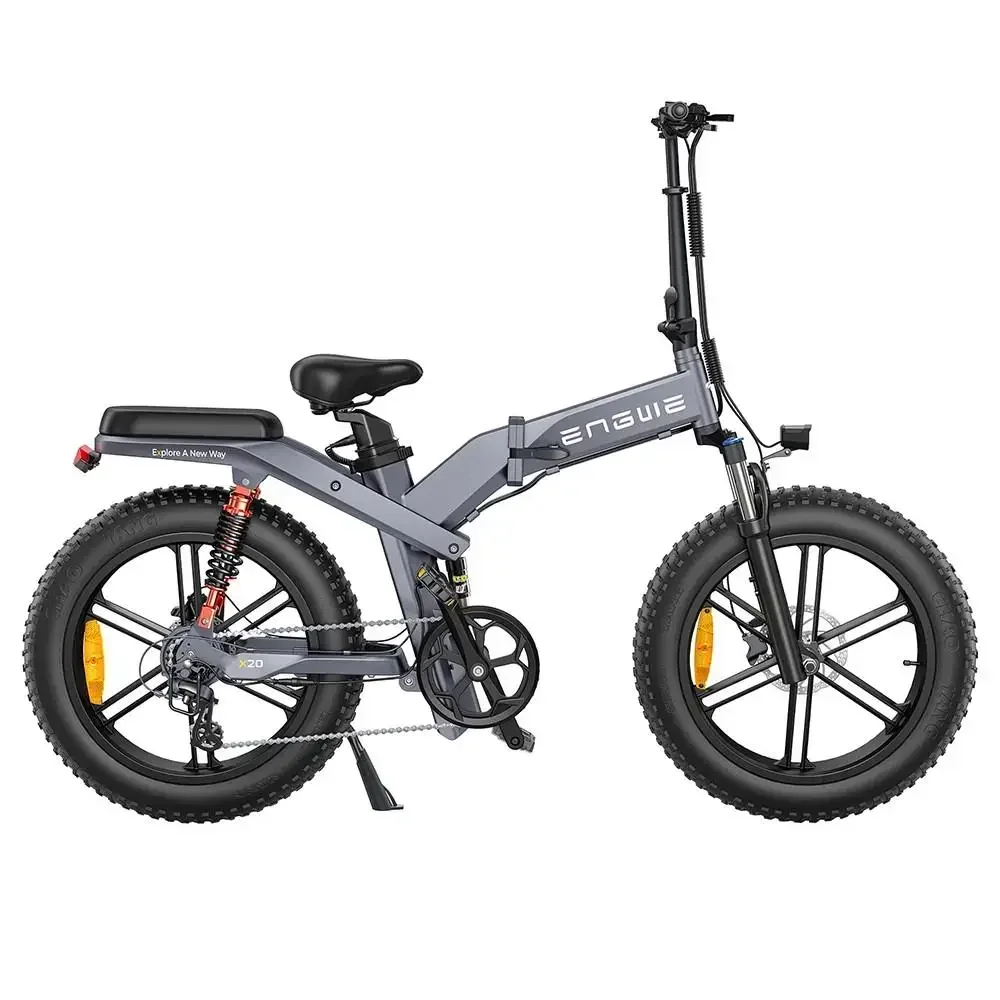 BLACK ENGWE X20 Electric Bike 1000W Powerful Motor  48V  14.4AH  Battery , 20*4.0 inch Fat Tire Bicycle Hydraulic brake