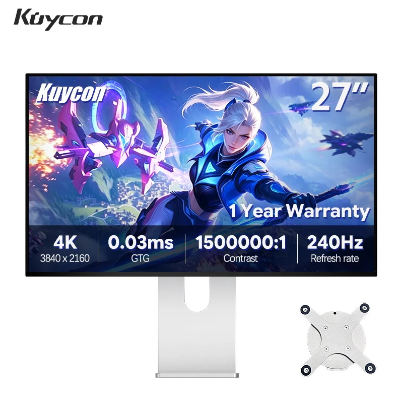 

Kuycon Q27S 27 Inch OLED Gaming Monitor 4K 240Hz UHD Glossy Display GTG 0.03ms 1500000:1 Contrast Ratio HDR400 Anti-glare Screen