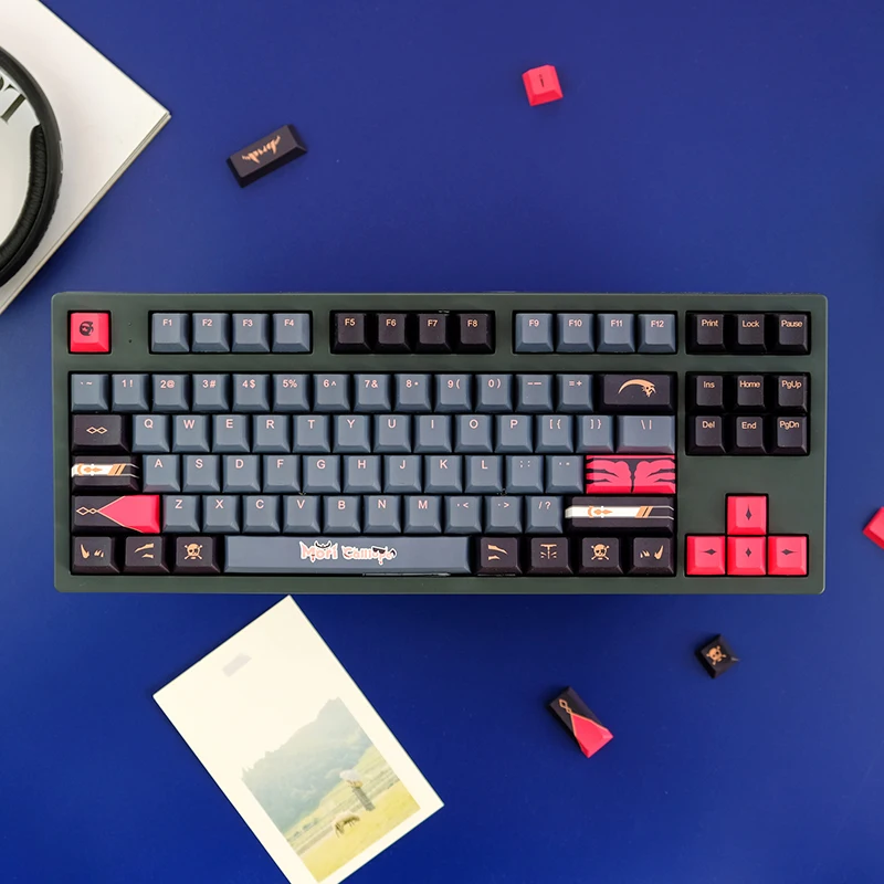 129 Keys PBT Keycaps Cherry Profile Mori Calliope Dye Sub Personalized Keycap For Mx Switch Custom Gaming Mechanical Keyboard