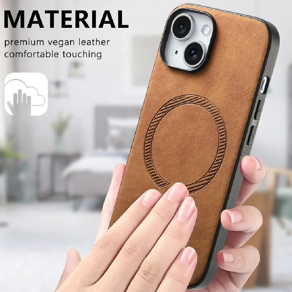 

Luxury Case For Vivo X100 Pro 5G Magsafe Leather Magnetic Back Cover For Vivo V40 SE V29E V29 V 30 Pro V30 Lite ME Bumper Funda