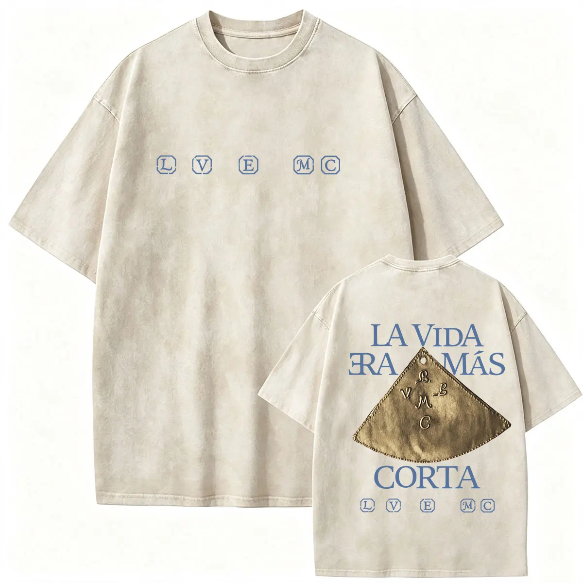 Rapper Milo J La Vida Era Mas Corta Album 2026 Vintage Washed Cotton T-shirts Men's gothic Fashion Oversized T-shirt Streetwear