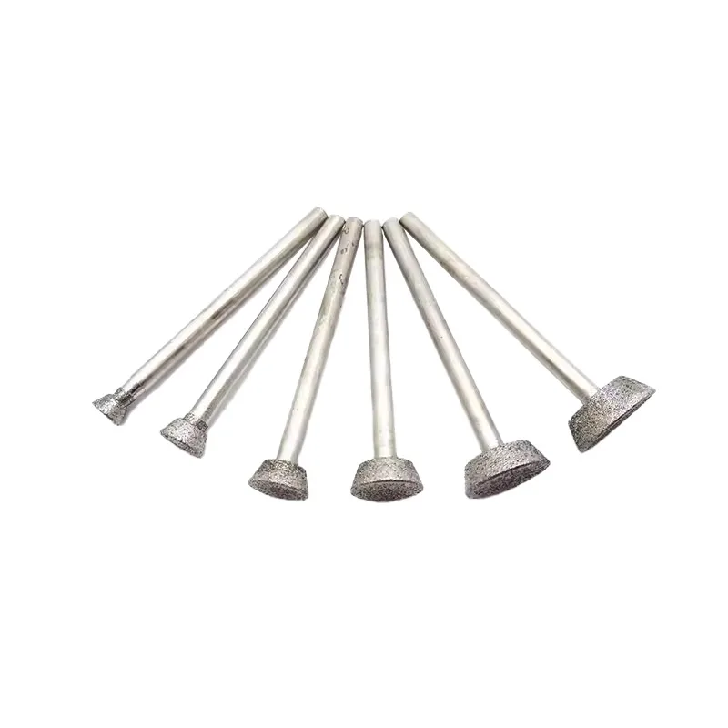 1/2/5/10 قطعة رؤوس طحن الماس شبه المنحرفة المقلوبة 2.35/3 مللي متر للنقش وإزالة الأزيز والحرف اليدوية والتنظيف #5