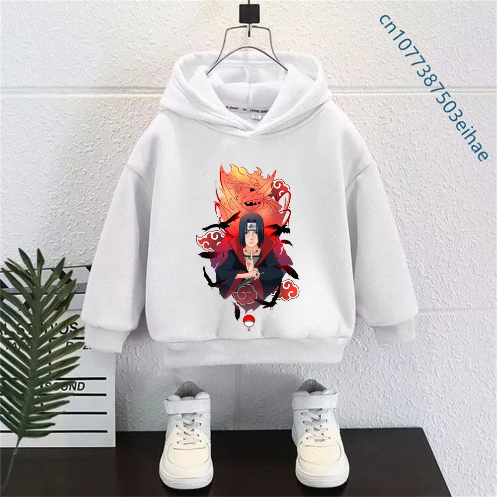 Kids Naruto Cartoon Hooded Sweatshirt 2026 Harajuku Fashion Long-Sleeved Pullover Spring Autumn Comfortable Casual Daily Top