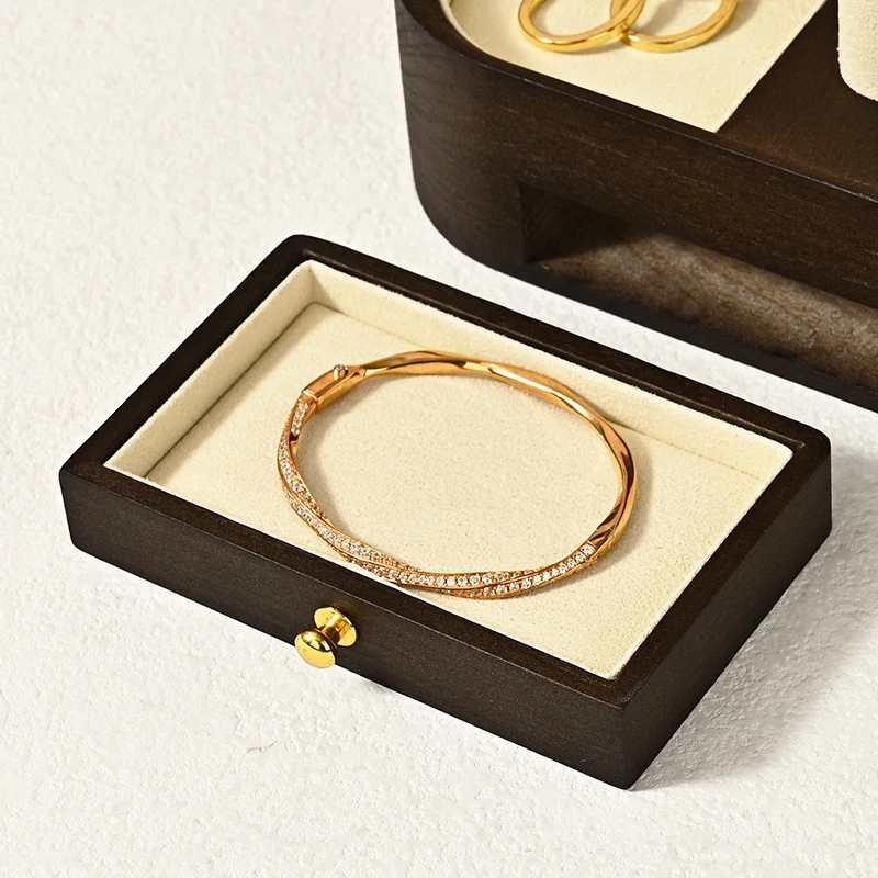 Oirlv جديد ساعة خشبية عرض موقف T-bar ساعة سوار حامل تخزين مجوهرات الإكسسوارات المنظم لمتجر عرض الدعائم #6