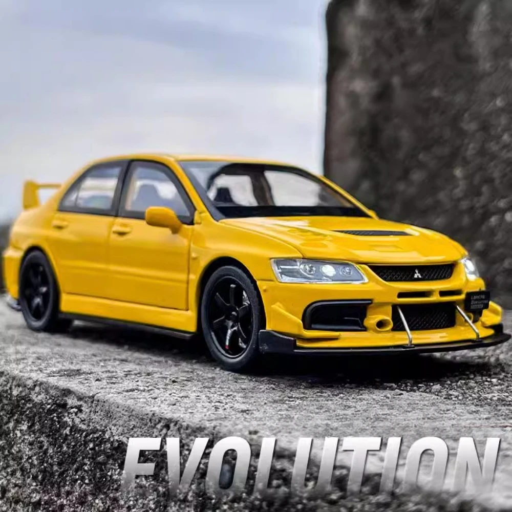 Schaal 1:32 Mitsubishi Lancer Evolution IX Sportwagen Speelgoedmodel Deuren Geopend Trek Schokabsorptie Voertuigen Hobby Ornamenten