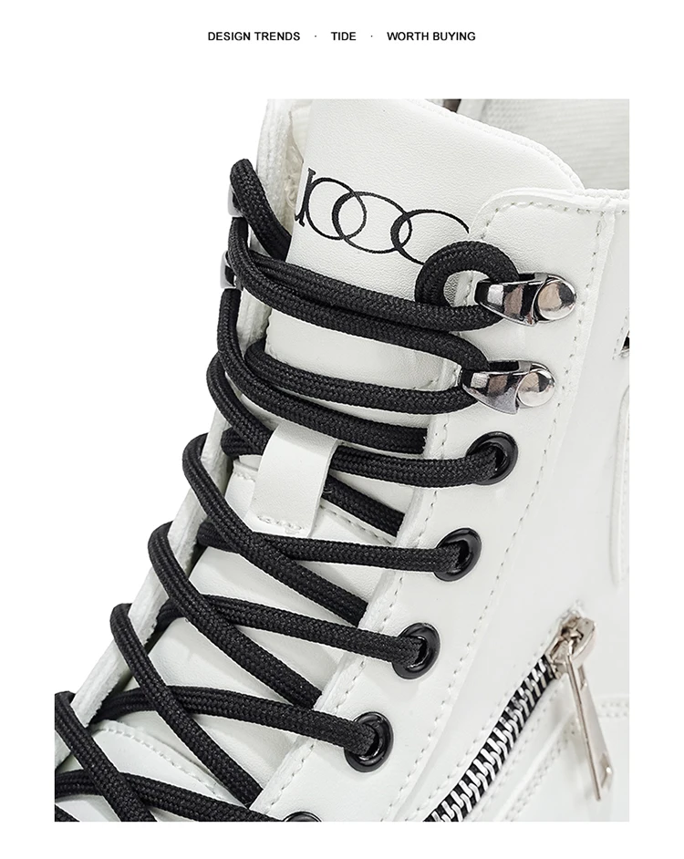 Herren Winter Oxford Stiefel Komfortables Futter Doppelter Seitenreißverschluss Dicke Sohle Erhöhte Höhe Street-Style Lässige Kurze Stiefel – Detail 7