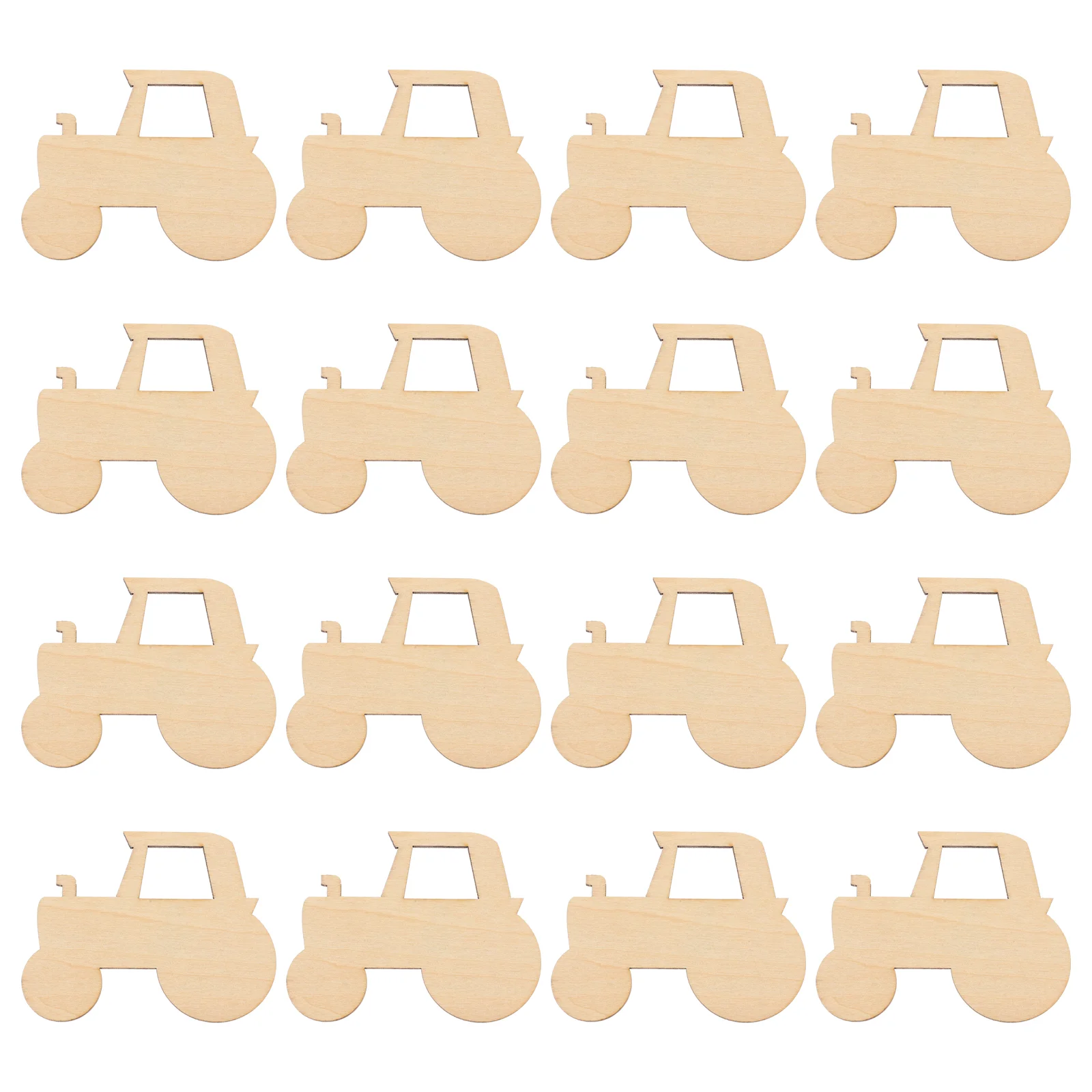 20pcs Home Wooden Tractor Cutouts DIY Painting Wood Pieces Creative Hanging Pendant