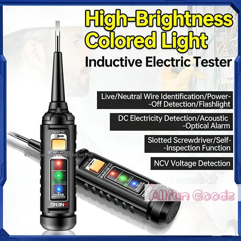 [TG835]One-word Screwdriver Tester Highlight Color Indicator Light Professional Electrician Induction Teste Pen Test Tools