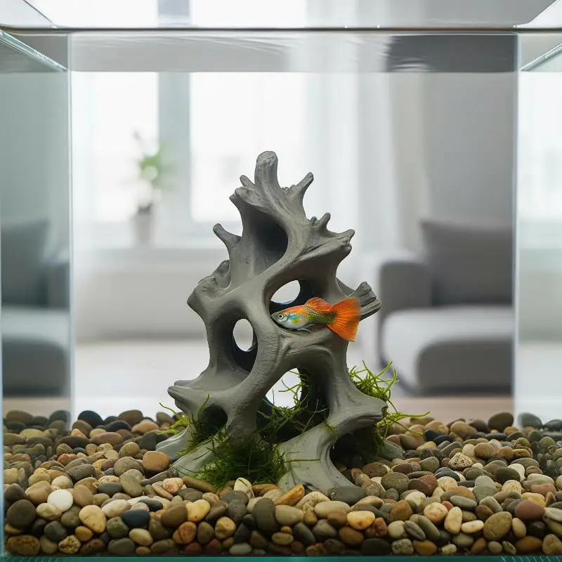 Hidden Multi-Hole Natural Driftwood Fish Cave Ornament Safe for Aquarium Betta Shrimp Freshwater Tank Decor