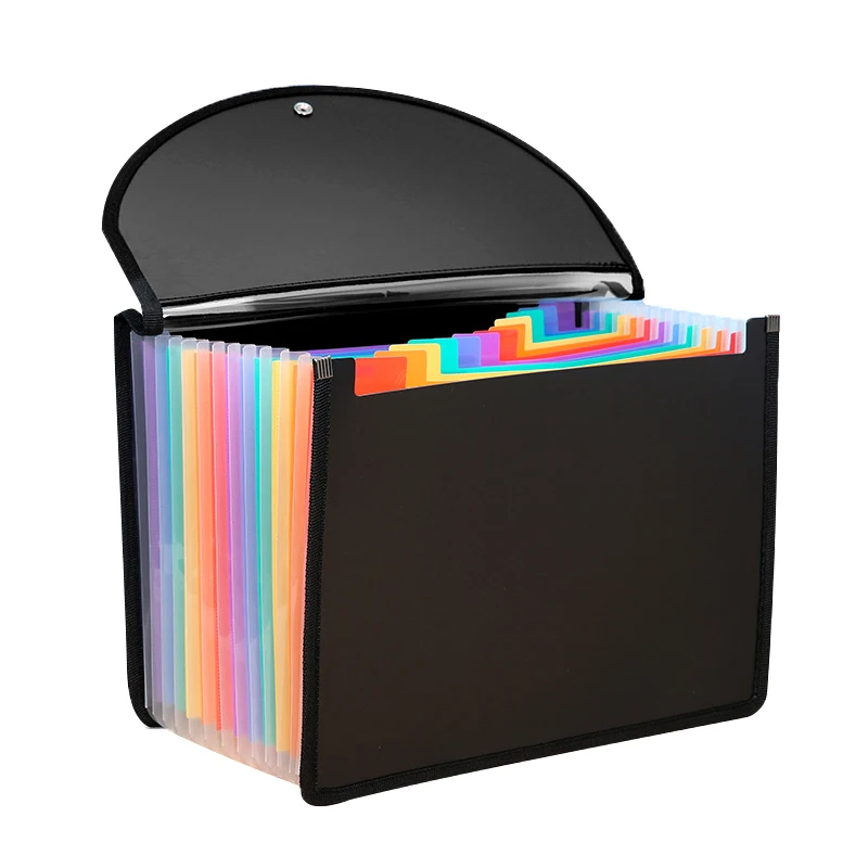 A4 três lados selados grande capacidade arco-íris acordeão saco estudante escritório classificação de armazenamento multi-camada saco de documentos