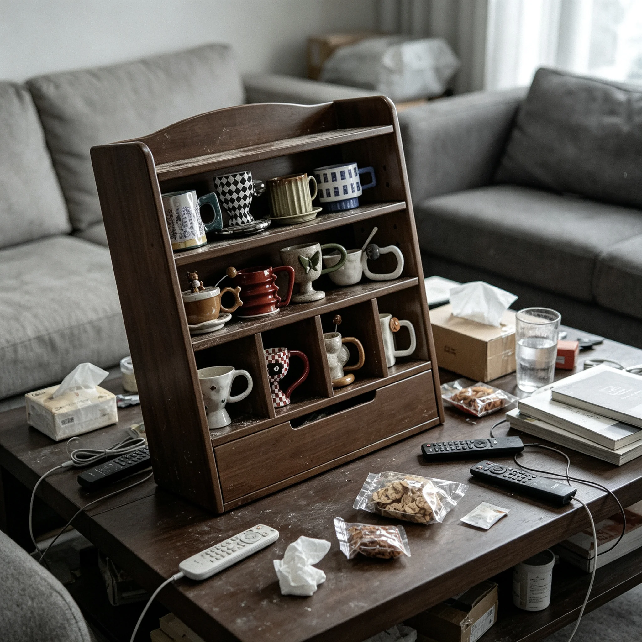 AOLIVIYA Multi Layer Floor Trolley Cart Kitchen Storage Rack Coffee Tea Cup Dining Table Counter Stand Unit