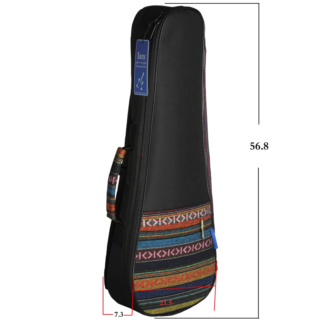 IRIN 21-Zoll-Ukulele-Tasche im Ethno-Stil – doppelter Schultergurt, wasserdichte gepolsterte Hülle, Ukulele-Tasche mit lebendigem Ethno-Muster – Detail 6