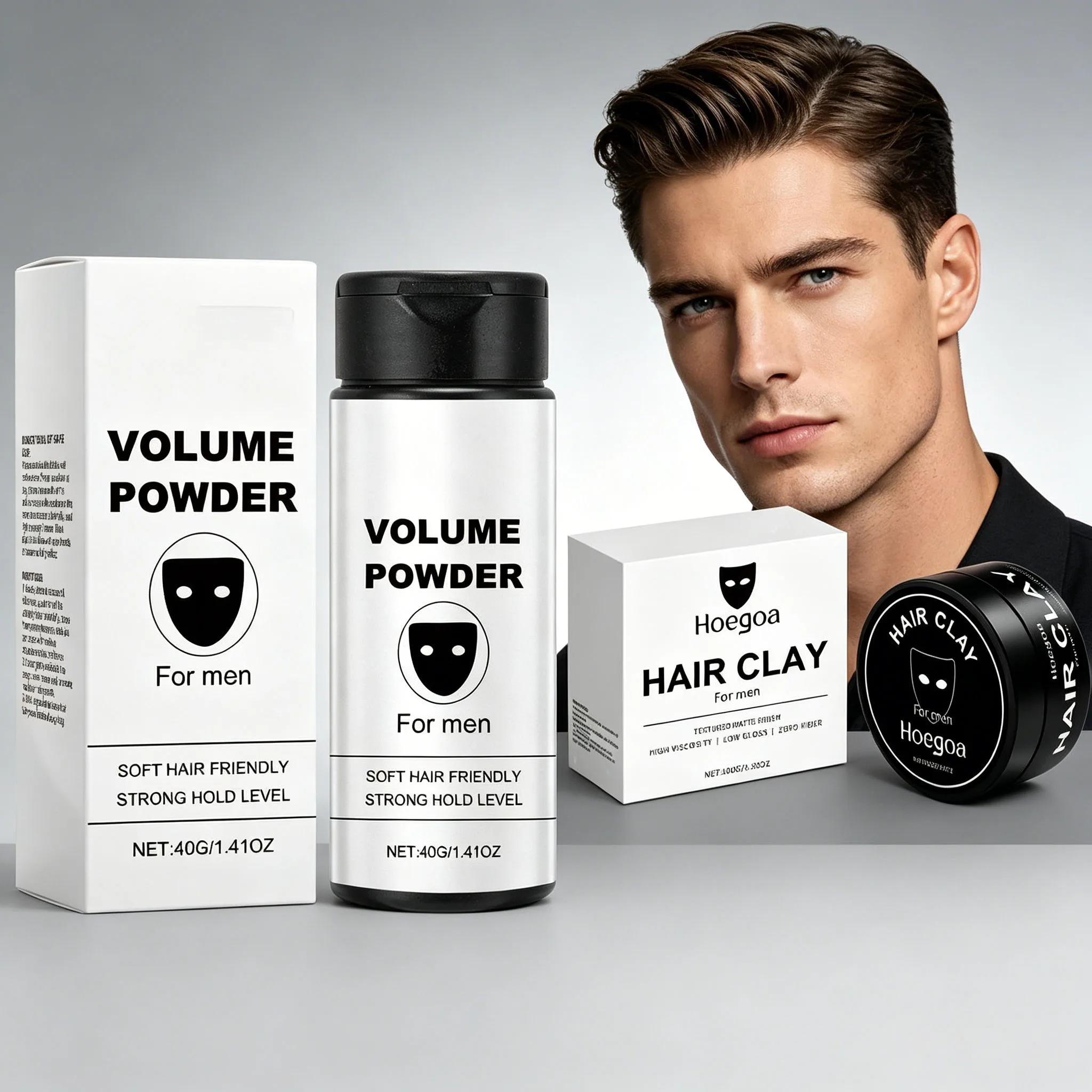 Men Hair Styling Clay Hair Wax Long-Lasting Fluffy Hold Hair Natural Matte Fashion Refreshing Increase Hair Volume Hair Powder