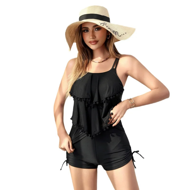 جديد ارتفاع الخصر مثير ملابس السباحة تكدرت المرأة الملاكم ملخصات Tankini بيكيني