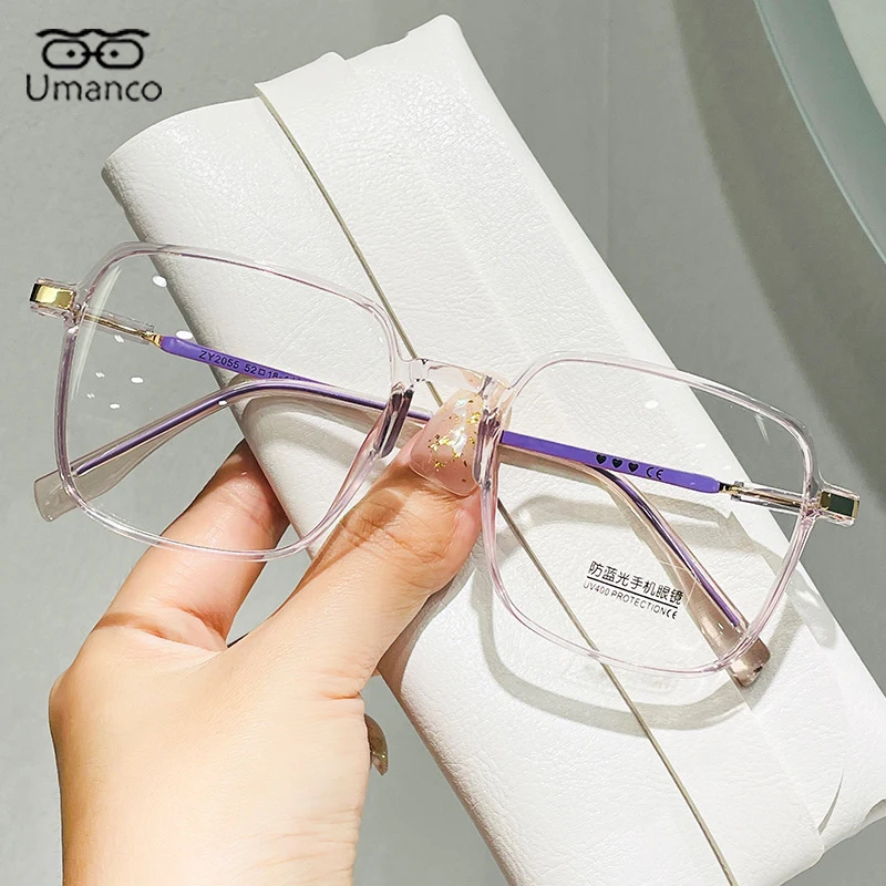 +0.5 +1.0 +1.5 +2.0 +2.5 Oversized Square Reading Glasses for Women Men Anti Blue Light Lenses TR Frame Presbyopia Eyewear