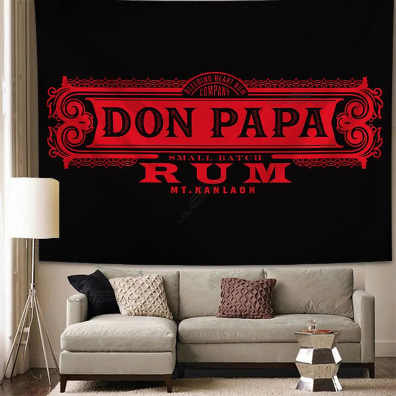 Don Papa Rum Wine Art Patterns Tapestry Wall Hanging Cloth Decorative Tapestry Modern Family Art Decorative Bookshelves Tape